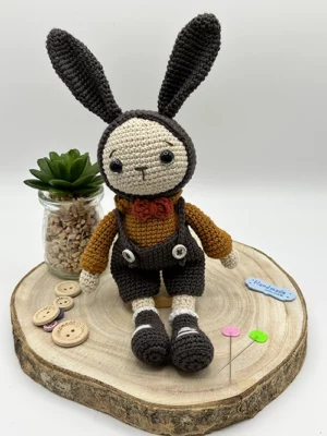 Amigurumi avec son costume de lapin